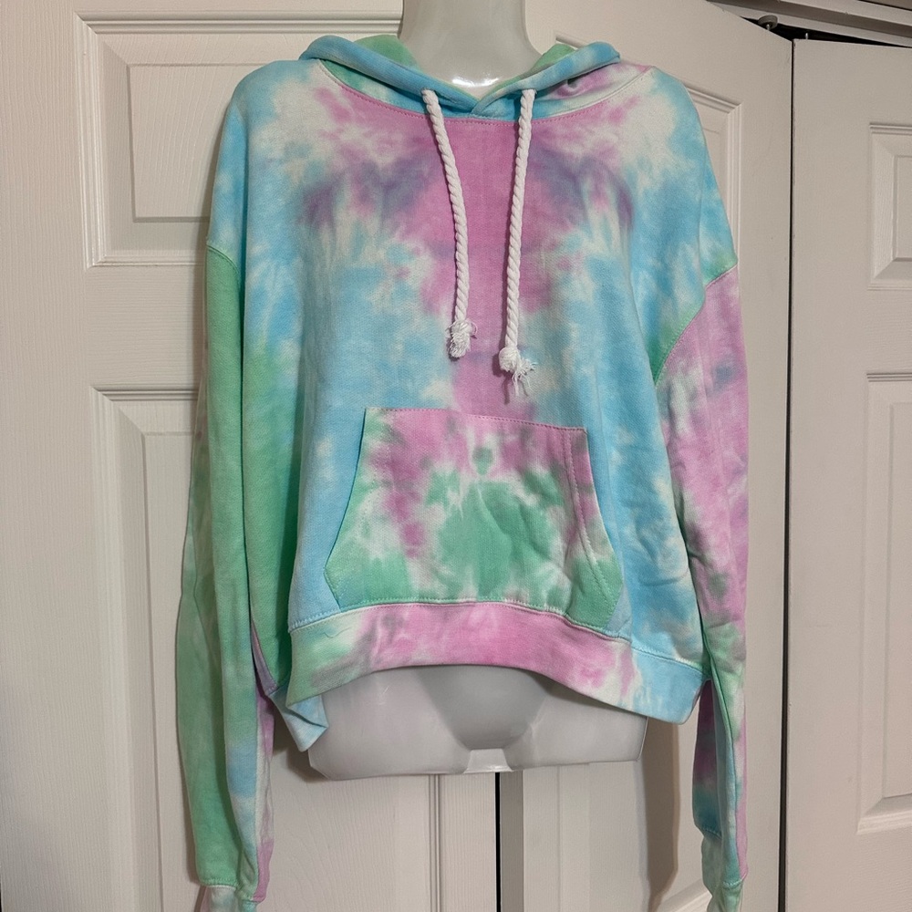 Exist tie dye cropped hoodie